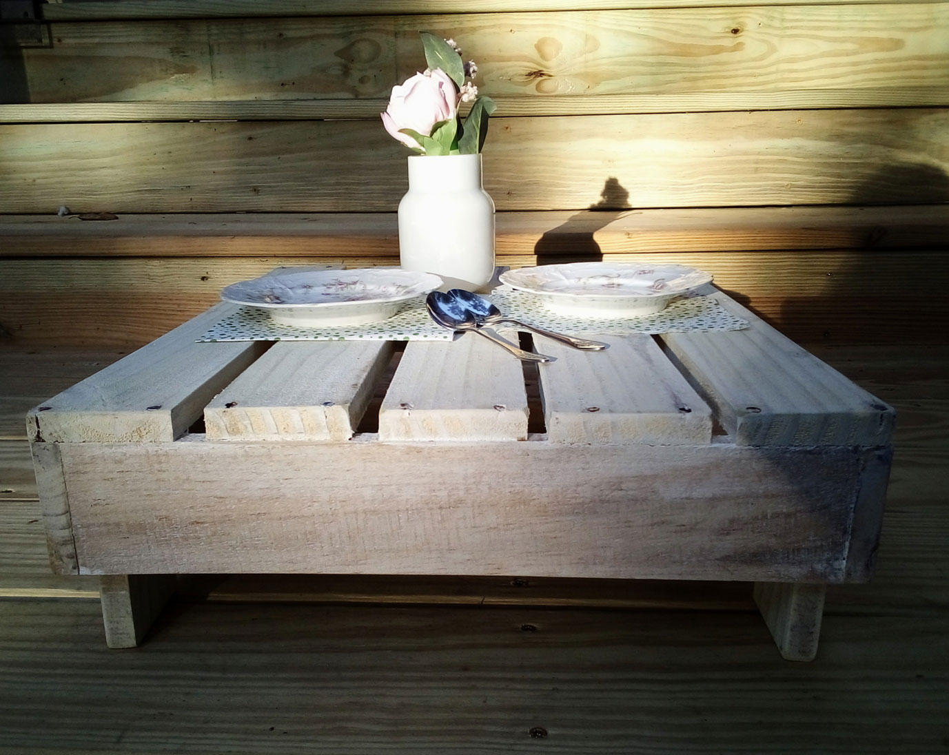 Reclaimed barn wood tray/table, bed tray, ottoman table, shabby, white washed stain, rustic - hand-crafted from recycled cedar wood